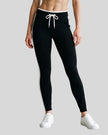 Model wearing the TrackLine Contour Yoga Leggings in Black, front view