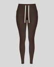 Front view of the TrackLine Contour Yoga Leggings in Coffee