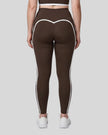 Model wearing the TrackLine Contour Yoga Leggings in Coffee, back view