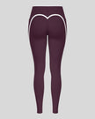 Back view of the TrackLine Contour Yoga Leggings in Deep Purple