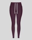 Front view of the TrackLine Contour Yoga Leggings in Deep Purple