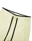 Closeup of the drawstring waistband on the TrackLine Contour Yoga Leggings in Light Yellow (White)