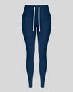 Front view of the TrackLine Contour Yoga Leggings in Navy Blue