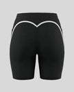 Back view of the TrackLine Contour Yoga Shorts in Black