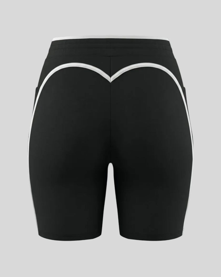 Back view of the TrackLine Contour Yoga Shorts in Black