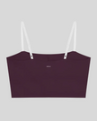 Back view of the TrackLine Contour Yoga Sports Bra in Deep Purple
