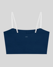 Back view of the TrackLine Contour Yoga Sports Bra in Navy Blue