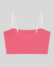Back view of the TrackLine Contour Yoga Sports Bra in Pink