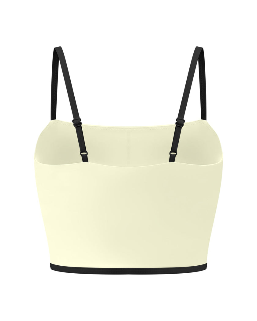 3D back view of the TrackLine Contour Yoga Sports Bra in White