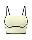 3D front view of the TrackLine Contour Yoga Sports Bra in White