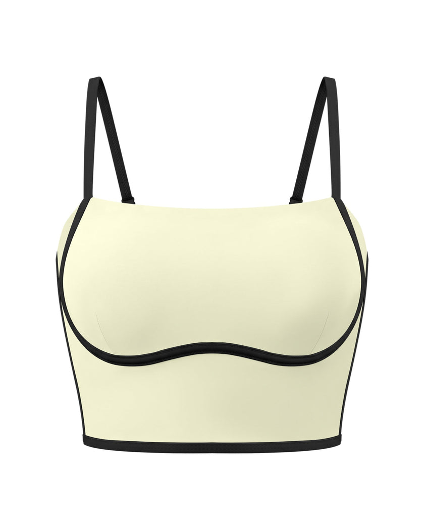 3D front view of the TrackLine Contour Yoga Sports Bra in White