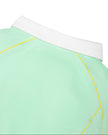 Rear collar detail of the TrackLine Court Polo in Mint Green showing clean athletic finishing.
