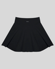 TrackLine Court Skirt in Black back view showcasing the clean A-line silhouette.