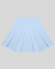 TrackLine Court Skirt in Blue back view showcasing the clean A-line silhouette.