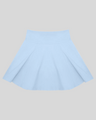 TrackLine Court Skirt in Blue front view featuring a flattering high-rise waistband and A-line silhouette.