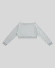 TrackLine Edge Jacket in Flower Gray with off-shoulder neckline back view