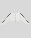 TrackLine Edge Jacket in White with contrast black sleeve stripes front view