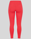 Athlesi TrackLine Edge Leggings in red with high-rise waistband and V-shaped back seam, back view