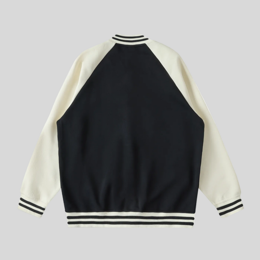TrackLine Heritage Jacket in Black with Apricot back view