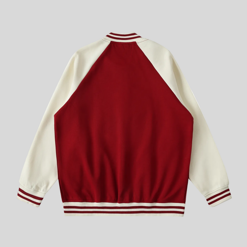 TrackLine Heritage Jacket in Garnet with Apricot back view