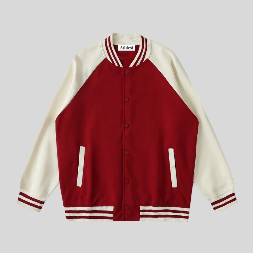 TrackLine Heritage Jacket in Garnet with Apricot front view