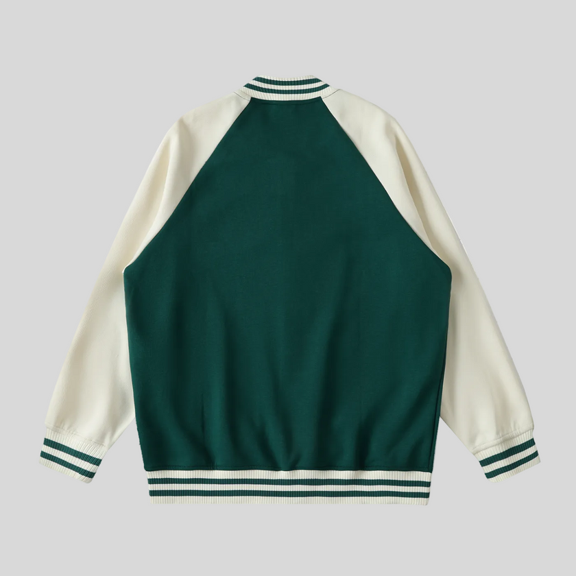 TrackLine Heritage Jacket in Green with Apricot back view