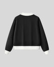 Athlesi TrackLine Heritage Sweatshirt in black with white contrast trim, back view
