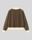 Athlesi TrackLine Heritage Sweatshirt in brown with apricot contrast trim, back view