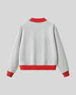 Athlesi TrackLine Heritage Sweatshirt in flower gray with red contrast trim, back view