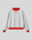 Athlesi TrackLine Heritage Sweatshirt in flower gray with red contrast trim, front view