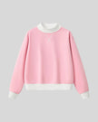 Athlesi TrackLine Heritage Sweatshirt in pink with white contrast trim, front view