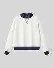 Athlesi TrackLine Heritage Sweatshirt in white with black contrast trim, front view