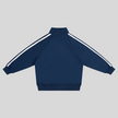 TrackLine Junior Club Jacket in Royal Blue with contrast side stripes back view