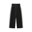 TrackLine Junior Club Pants in Black with contrast side stripes back view