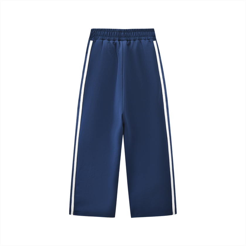 TrackLine Junior Club Pants in Royal Blue with contrast side stripes back view