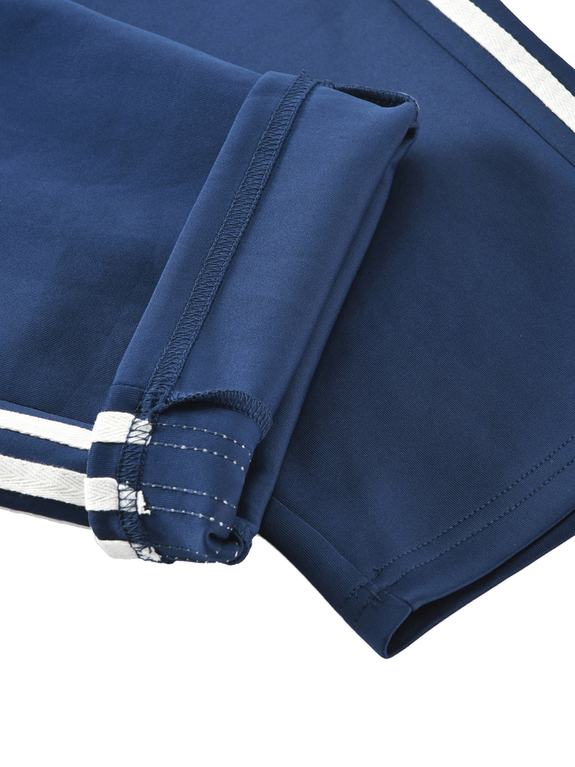 Straight-leg hem detail on the TrackLine Junior Club Pants in Royal Blue