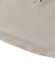 Hem detail closeup of the Athlesi TrackLine Lapel Crop Top in light coffee