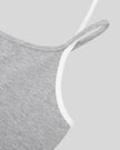 Side arm opening detail of TrackLine Lounge Halter Tank with contrast trim