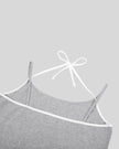 Back halter strap closeup of TrackLine Lounge Halter Tank in flower gray
