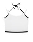 TrackLine Lounge Halter Tank in white and black front view with dual-strap halter design