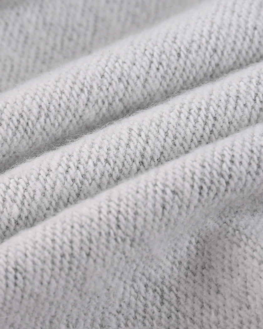 Soft fleece-inspired fabric texture of TrackLine Lounge Shorts in flower gray