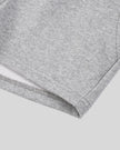 Hem detail of TrackLine Lounge Shorts featuring relaxed A-line silhouette