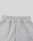 Back waistband detail of TrackLine Lounge Shorts in flower gray