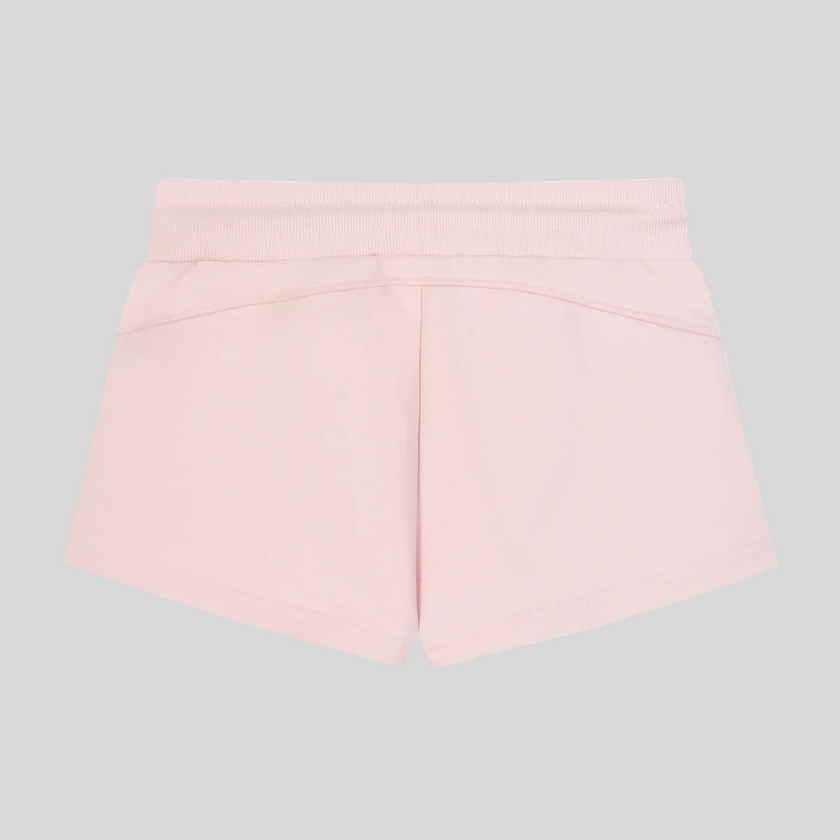 Back flatlay view of TrackLine Lounge Shorts in pink