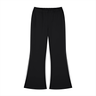 Front flatlay of TrackLine Lounge Sweatpants in black with retro flared silhouette