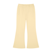 Front flatlay of TrackLine Lounge Sweatpants in light apricot with retro flared silhouette