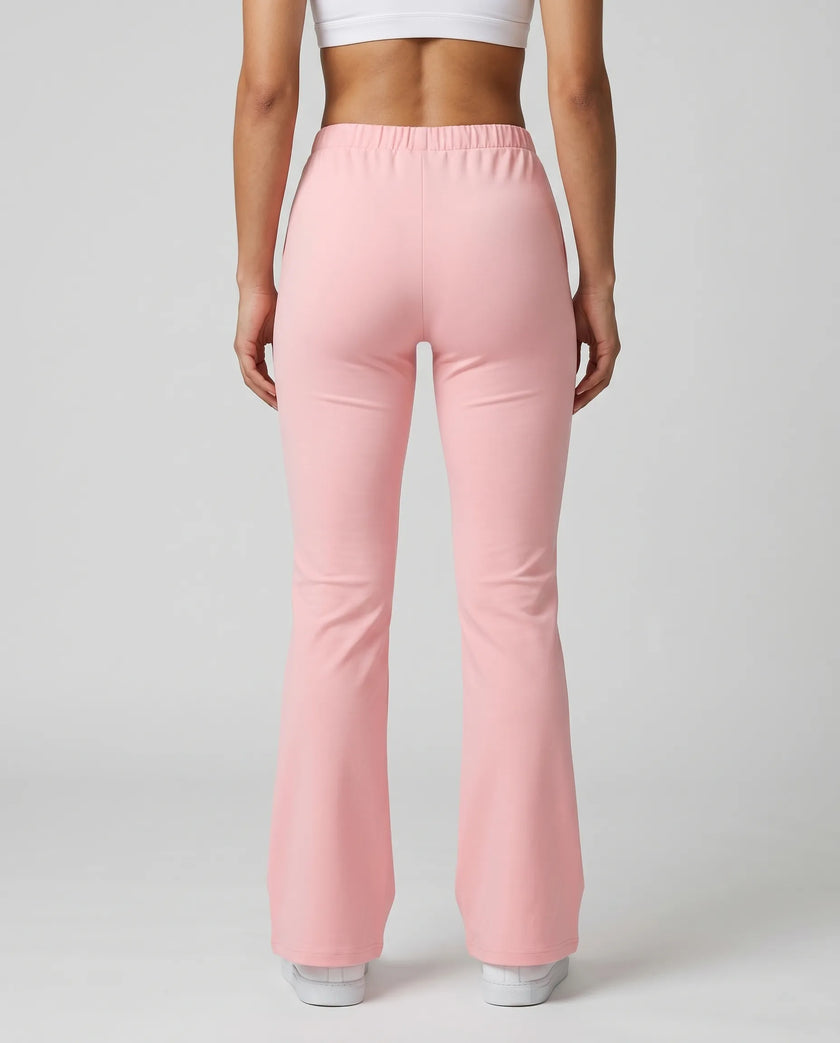 Back view of TrackLine Lounge Sweatpants in pink with relaxed lounge silhouette