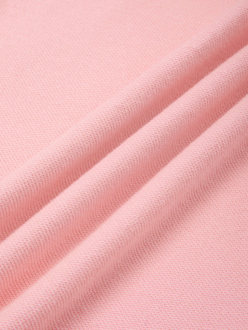 Soft cotton-blend fabric closeup of TrackLine Lounge Sweatpants in pink