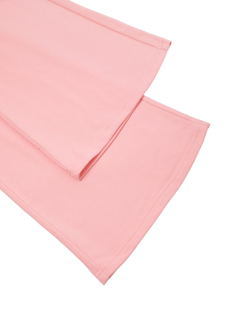 Flared pant hem closeup of TrackLine Lounge Sweatpants in pink