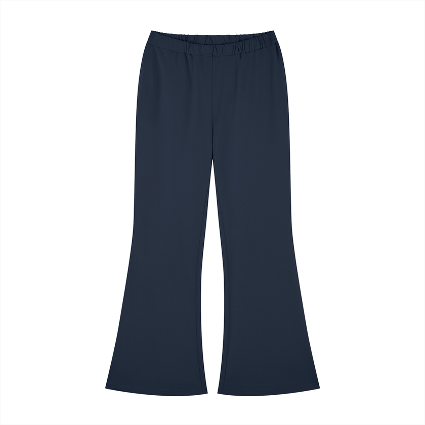 Front flatlay of TrackLine Lounge Sweatpants in royal blue with retro flared silhouette